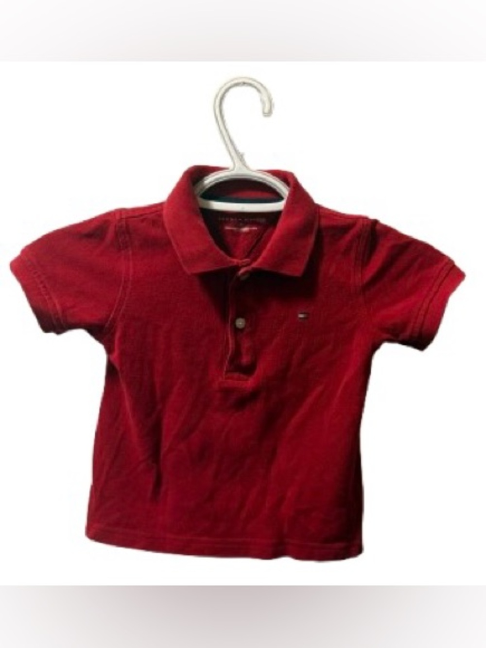 Tommy Hilfiger Boys Red Short Sleeve Polo Shirt 3T